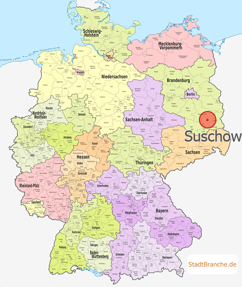 Suschow Karte Landkreis Oberspreewald-Lausitz Brandenburg