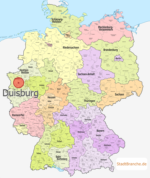 Duisburg Karte Kreisfreie Stadt Duisburg Nordrhein-Westfalen