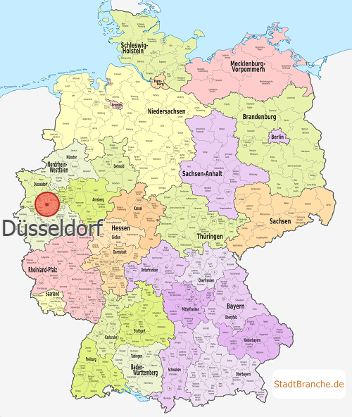 Düsseldorf Karte Kreisfreie Stadt Düsseldorf Nordrhein-Westfalen