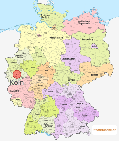 Köln Karte Kreisfreie Stadt Köln Nordrhein-Westfalen