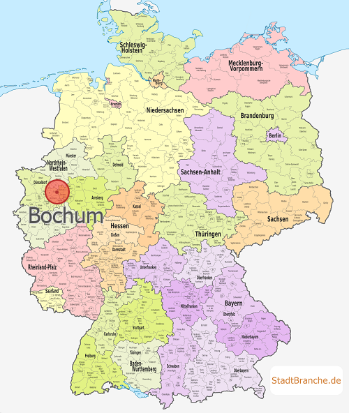 Bochum Karte Kreisfreie Stadt Bochum Nordrhein-Westfalen