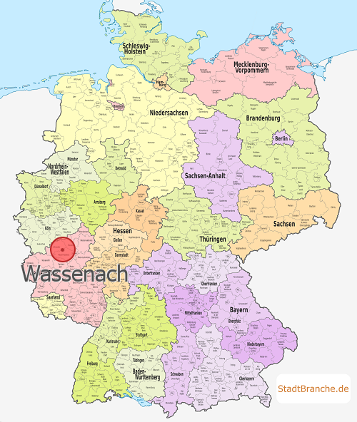 Wassenach Karte Landkreis Ahrweiler Rheinland-Pfalz