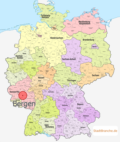 Bergen Karte Landkreis Birkenfeld Rheinland-Pfalz
