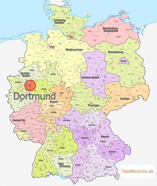 Dortmund Karte Kreisfreie Stadt Dortmund Nordrhein-Westfalen