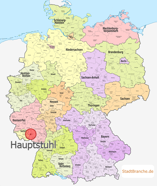 Hauptstuhl Karte Landkreis Kaiserslautern Rheinland-Pfalz