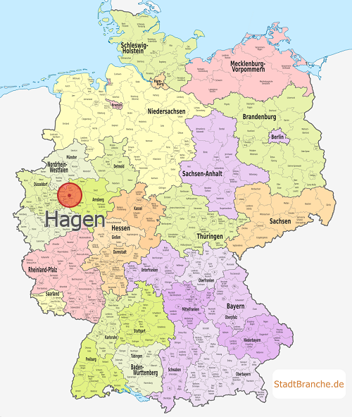 Hagen Karte Kreisfreie Stadt Hagen Nordrhein-Westfalen