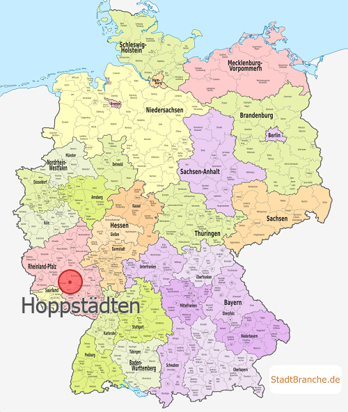 Hoppstädten Karte Landkreis Kusel Rheinland-Pfalz