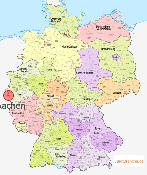 Aachen Landkarte Aachen Karte Kreisfreie Stadt Aachen Nordrhein-Westfalen