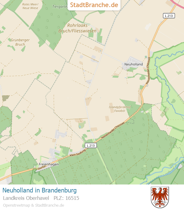 Neuholland Stadtplan Landkreis Oberhavel Brandenburg
