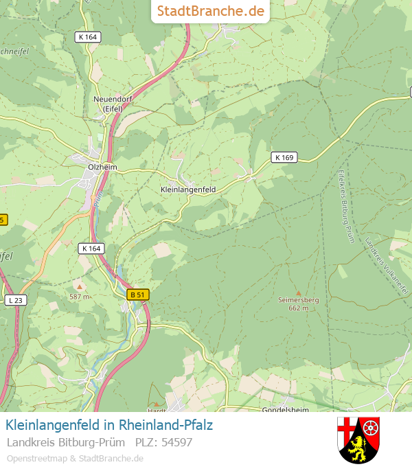 Kleinlangenfeld Stadtplan Landkreis Bitburg-Prüm Rheinland-Pfalz