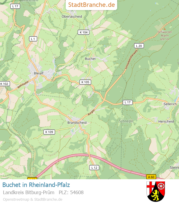 Buchet Stadtplan Landkreis Bitburg-Prüm Rheinland-Pfalz