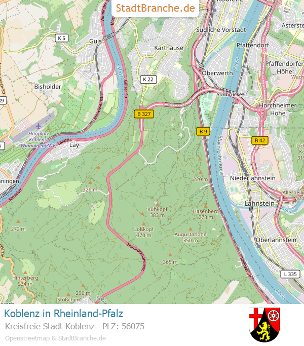 Koblenz Stadtplan Kreisfreie Stadt Koblenz Rheinland-Pfalz