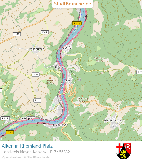 Alken Stadtplan Landkreis Mayen-Koblenz Rheinland-Pfalz