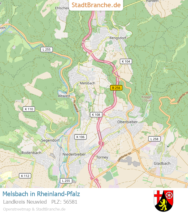 Melsbach Stadtplan Landkreis Neuwied Rheinland-Pfalz