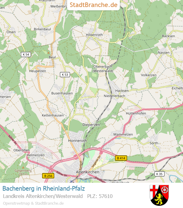 Bachenberg Stadtplan Landkreis Altenkirchen/Westerwald Rheinland-Pfalz