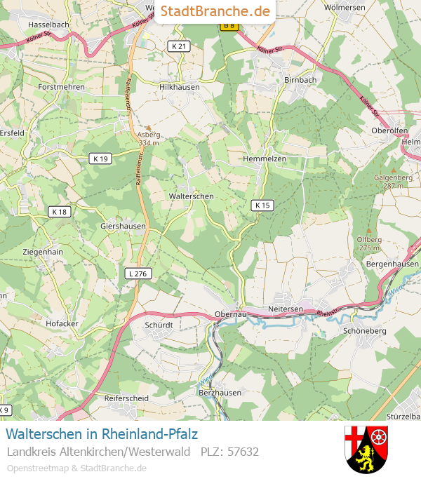Walterschen Stadtplan Landkreis Altenkirchen/Westerwald Rheinland-Pfalz