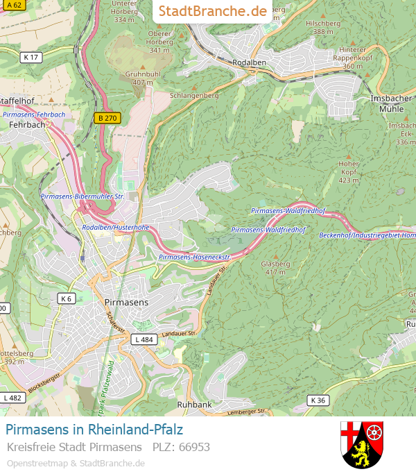 Pirmasens Stadtplan Kreisfreie Stadt Pirmasens Rheinland-Pfalz