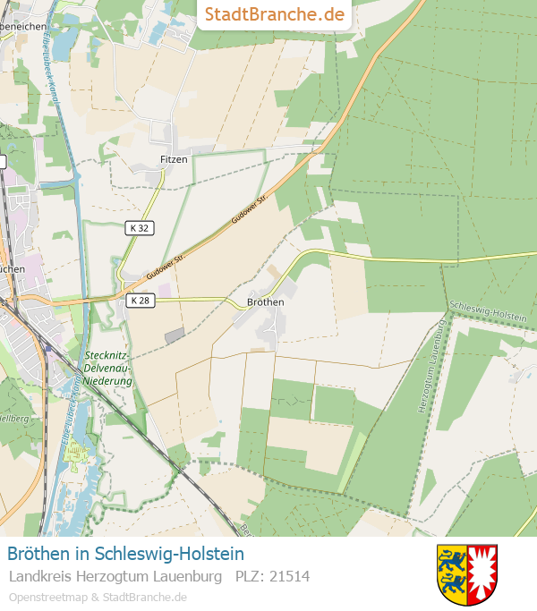Bröthen Stadtplan Landkreis Herzogtum Lauenburg Schleswig-Holstein