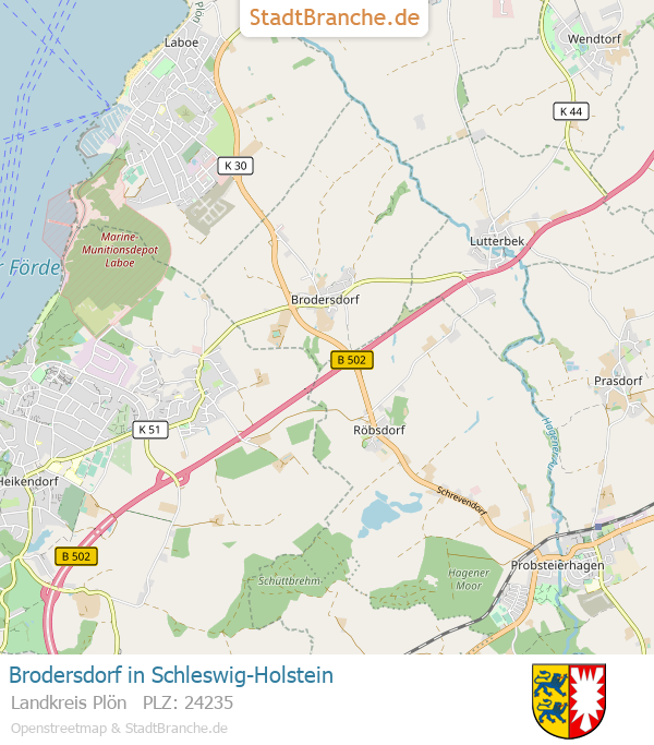 Brodersdorf Stadtplan Landkreis Plön Schleswig-Holstein