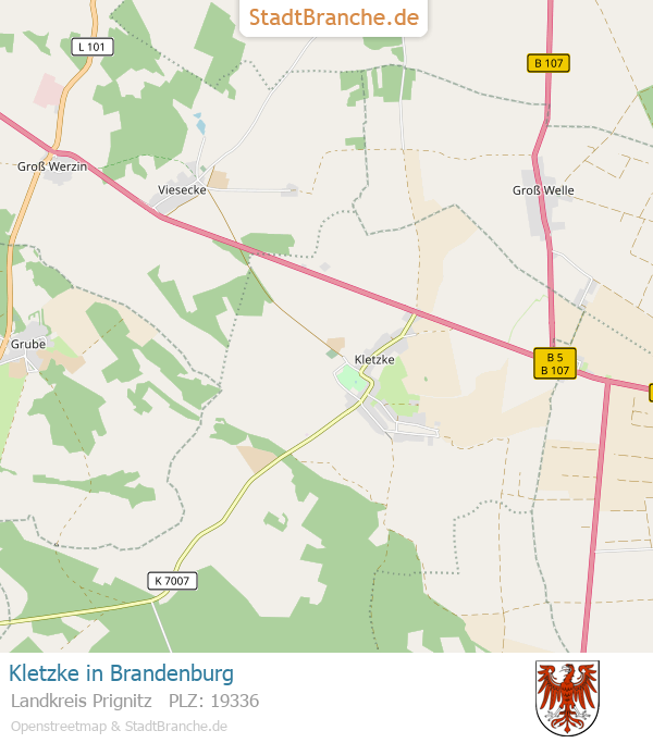 Kletzke Stadtplan Landkreis Prignitz Brandenburg