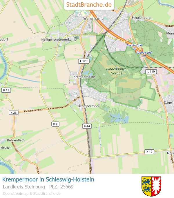 Krempermoor Stadtplan Landkreis Steinburg Schleswig-Holstein