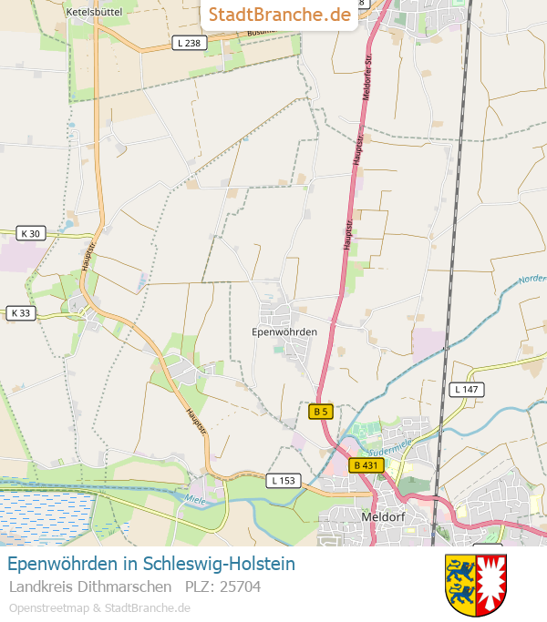Epenwöhrden Stadtplan Landkreis Dithmarschen Schleswig-Holstein