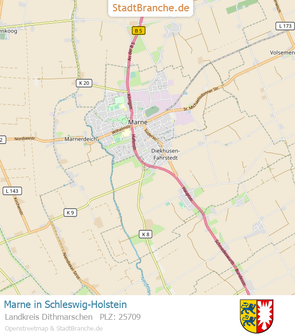 Marne Stadtplan Landkreis Dithmarschen Schleswig-Holstein