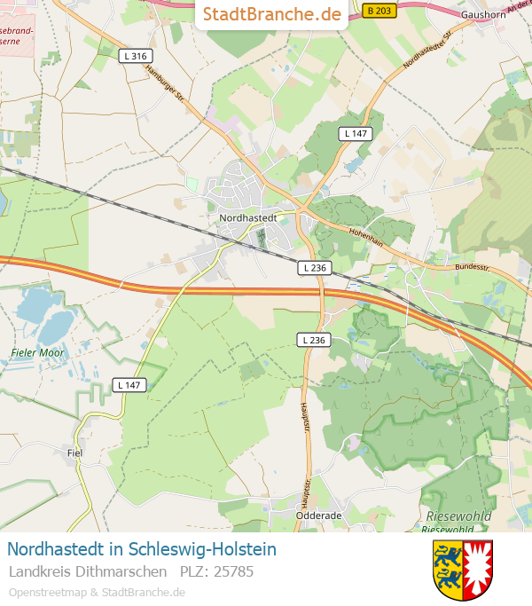 Nordhastedt Stadtplan Landkreis Dithmarschen Schleswig-Holstein