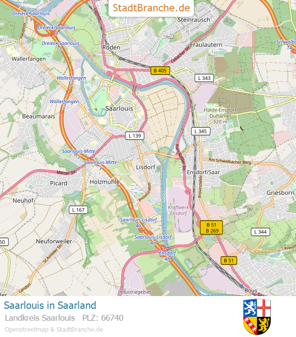Saarlouis Stadtplan Landkreis Saarlouis Saarland