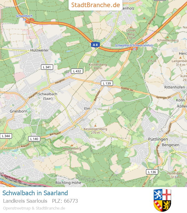Schwalbach Stadtplan Landkreis Saarlouis Saarland