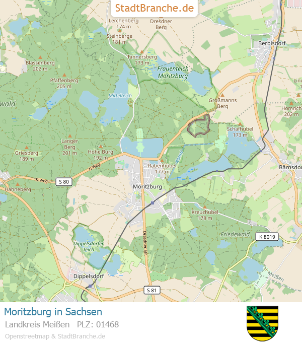 Moritzburg Stadtplan Landkreis Meißen Sachsen