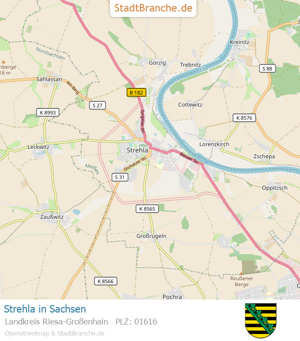 Strehla Stadtplan Landkreis Riesa-Großenhain Sachsen