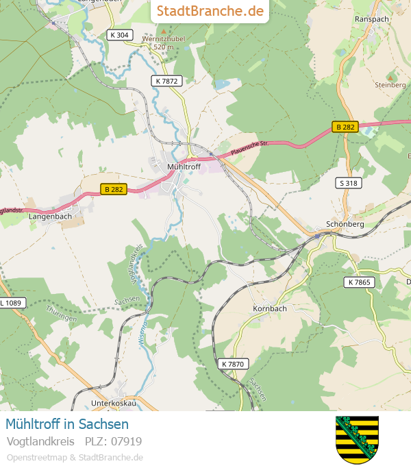 Mühltroff Stadtplan Vogtlandkreis Sachsen