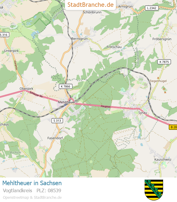 Mehltheuer Stadtplan Vogtlandkreis Sachsen