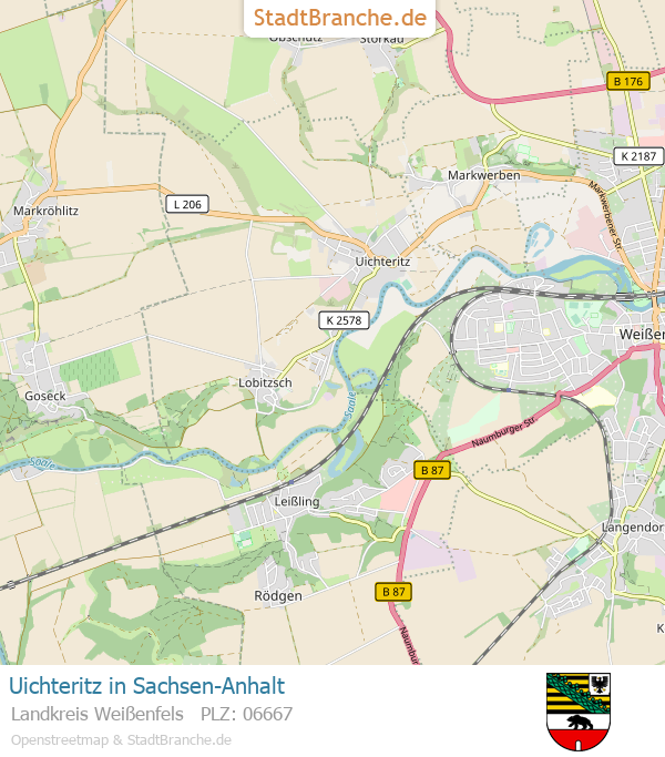 Uichteritz Stadtplan Landkreis Weißenfels Sachsen-Anhalt