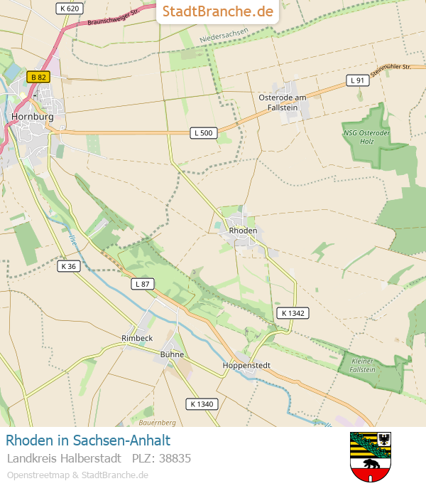 Rhoden Stadtplan Landkreis Halberstadt Sachsen-Anhalt