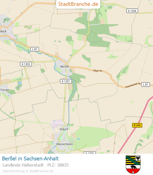 Berßel Stadtplan Landkreis Halberstadt Sachsen-Anhalt