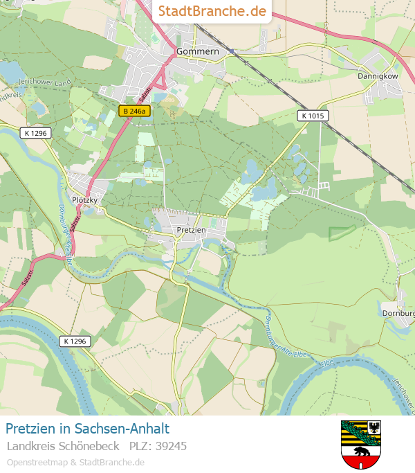 Pretzien Stadtplan Landkreis Schönebeck Sachsen-Anhalt