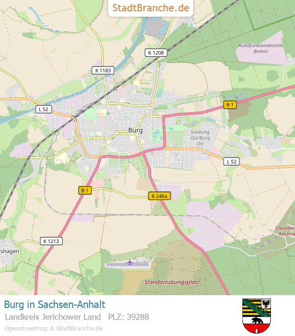 Burg Stadtplan Landkreis Jerichower Land Sachsen-Anhalt