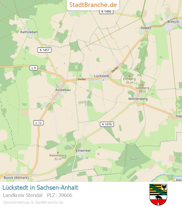 Lückstedt Stadtplan Landkreis Stendal Sachsen-Anhalt
