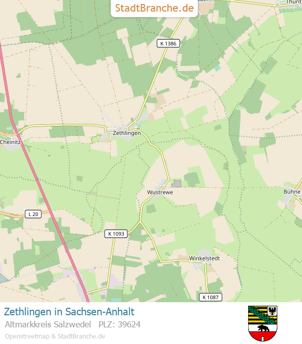 Zethlingen Stadtplan Altmarkkreis Salzwedel Sachsen-Anhalt