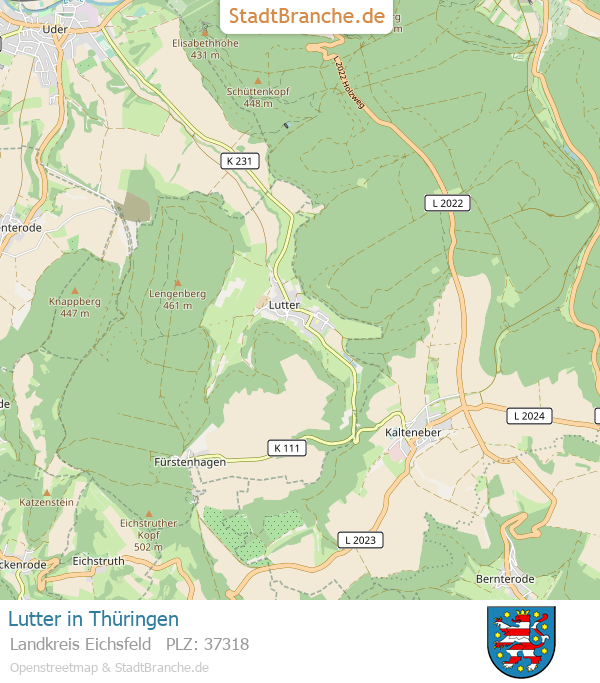 Lutter Stadtplan Landkreis Eichsfeld Thüringen