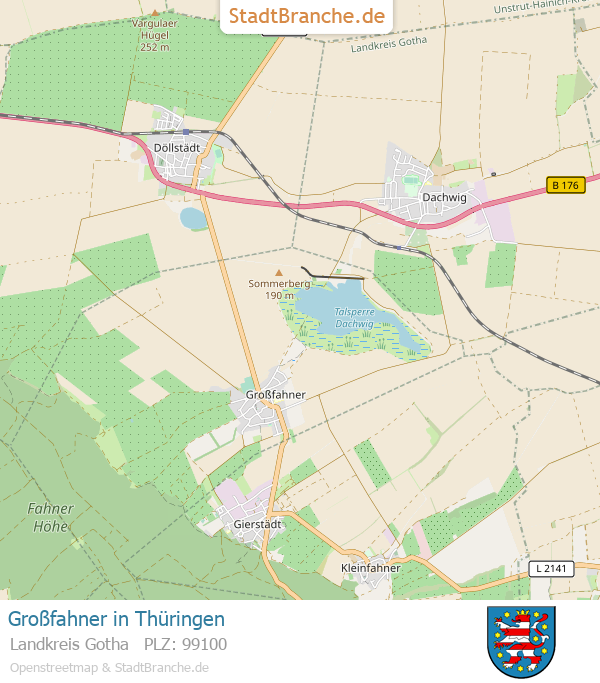 Großfahner Stadtplan Landkreis Gotha Thüringen