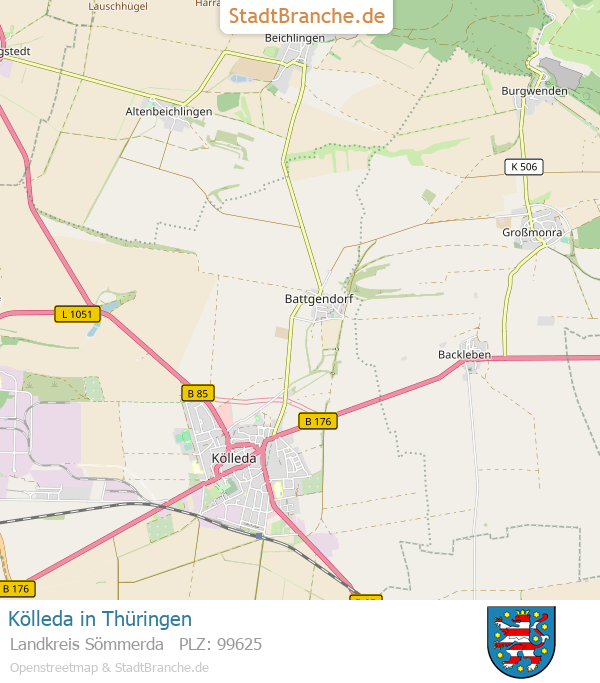Kölleda Stadtplan Landkreis Sömmerda Thüringen