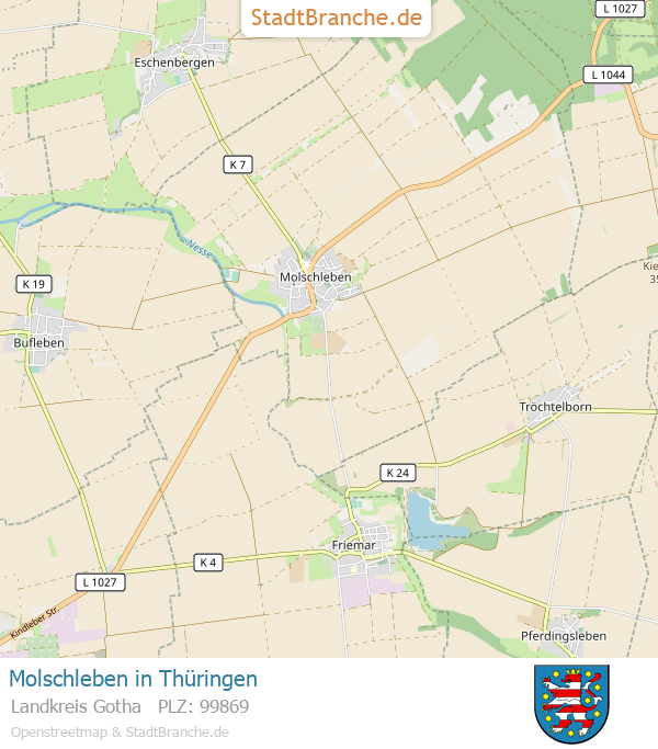 Molschleben Stadtplan Landkreis Gotha Thüringen