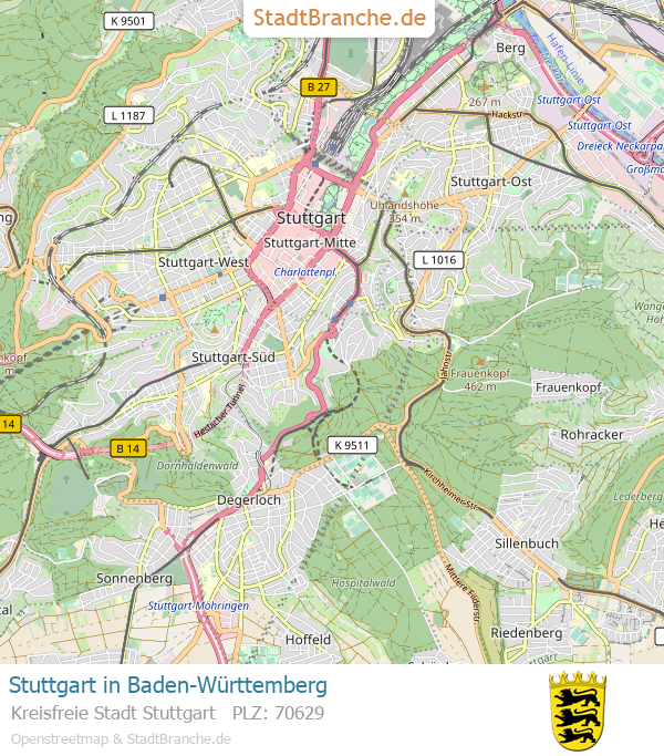 Stuttgart Stadtplan Kreisfreie Stadt Stuttgart Baden-Württemberg