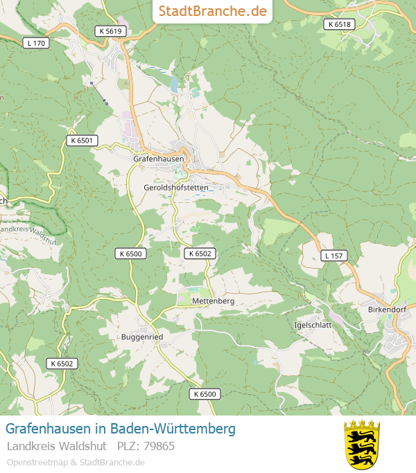 Grafenhausen Stadtplan Landkreis Waldshut Baden-Württemberg