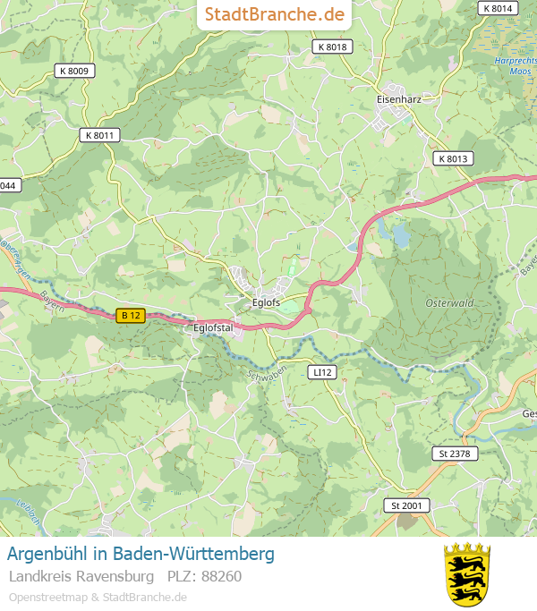 Argenbühl Stadtplan Landkreis Ravensburg Baden-Württemberg
