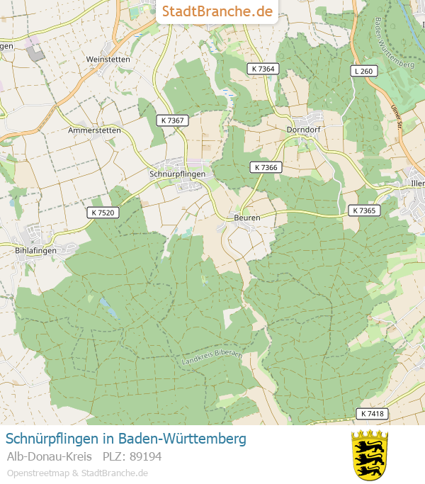 Schnürpflingen Stadtplan Alb-Donau-Kreis Baden-Württemberg