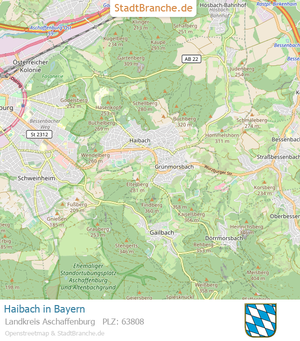 Haibach Stadtplan Landkreis Aschaffenburg Bayern